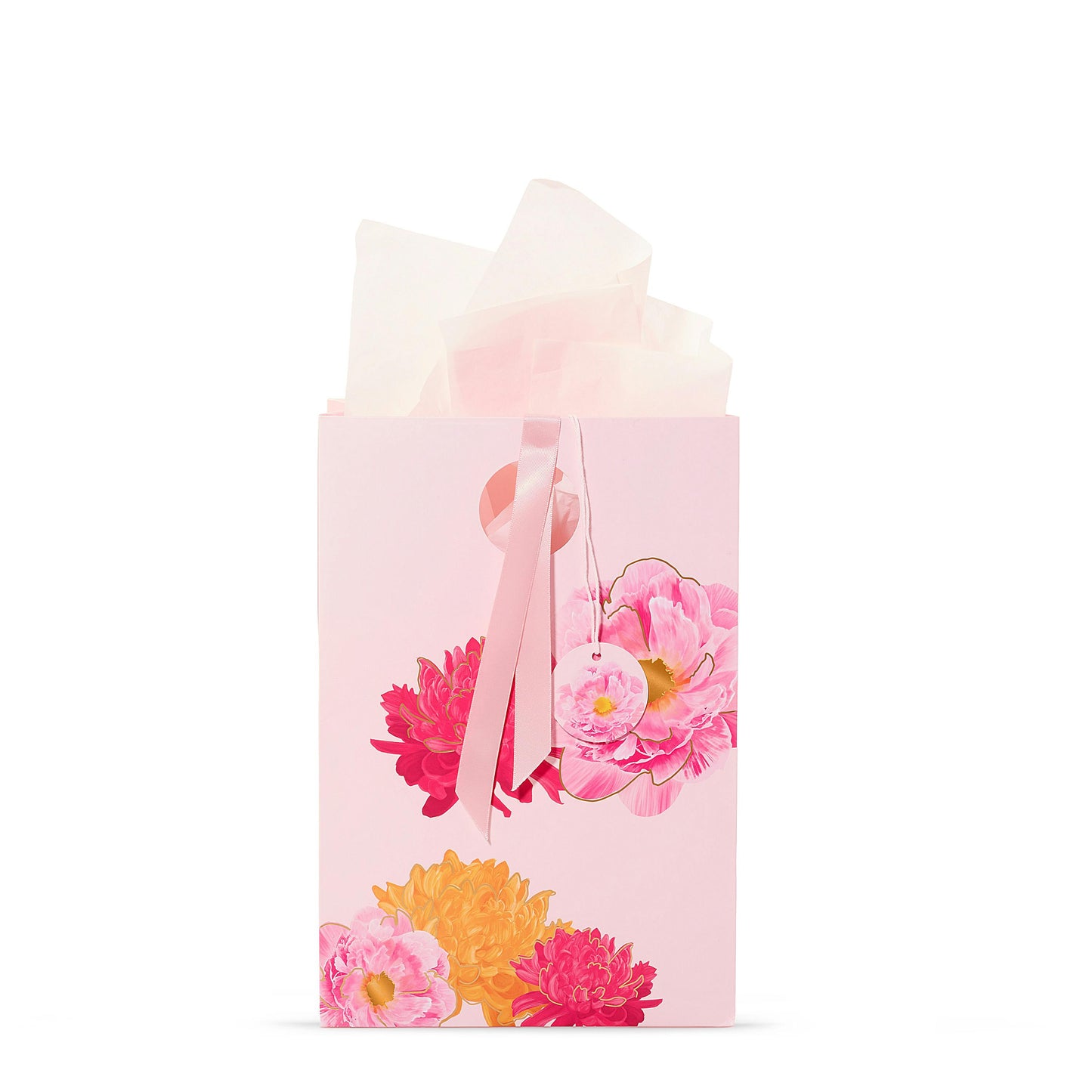 Pink Peony Floral Gift Bag (S5WUM)